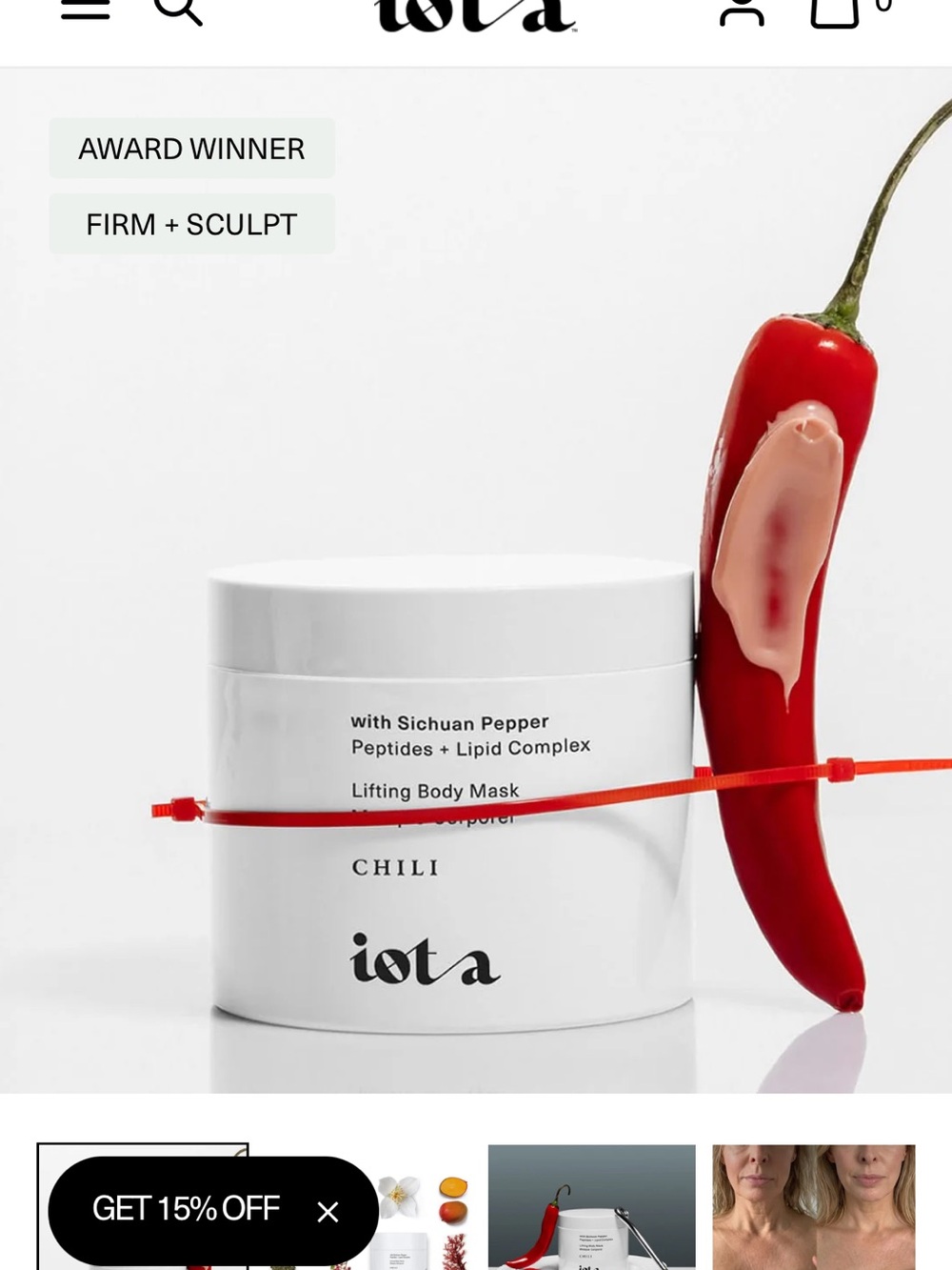 iota Chili Lifting Body Mask - Pink Cream